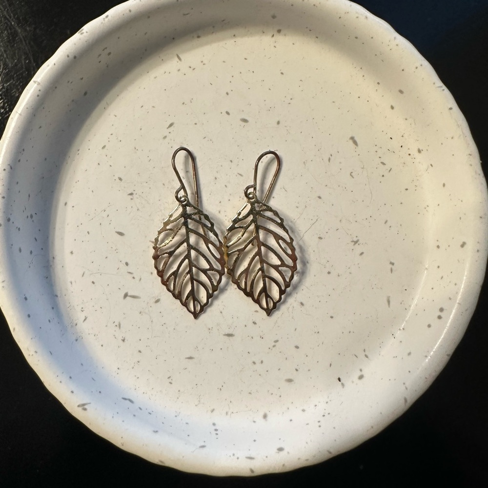 Gold Leaf Shaped Earrings